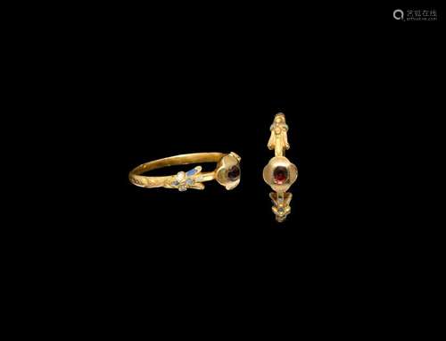 Post Medieval Gold Ring with Garnet