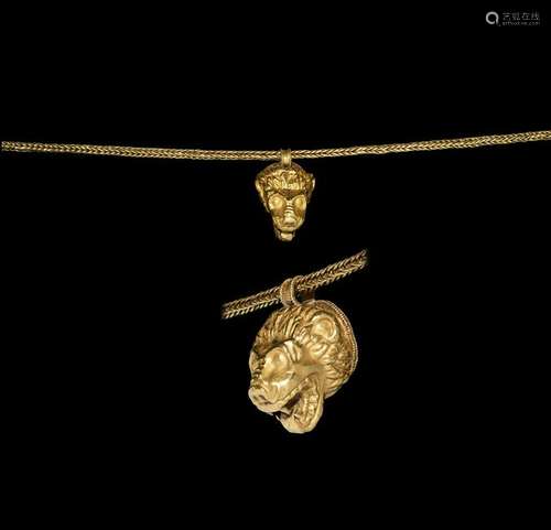 Post Medieval Achaemenid Style Gold Lion's Head and