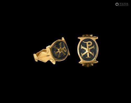 Post Medieval Gold Ring with Chi-Rho