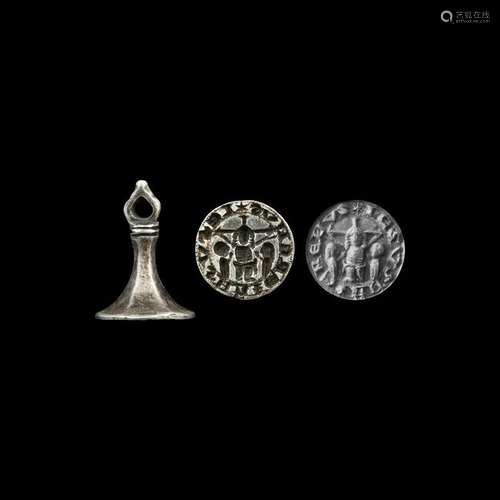 Medieval Silver Seal Matrix with Christ Crucified