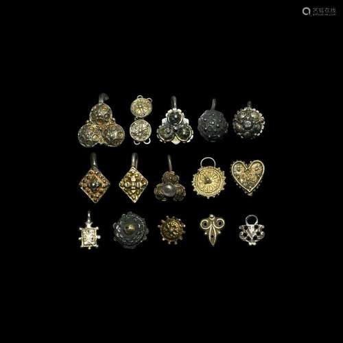 Tudor Period Silver Clothes Fastener Collection