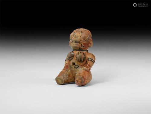 South American Ecuadorian Sitting Female Statuette