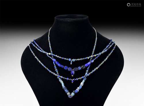 Roman Blue Glass Bead Necklace String Group