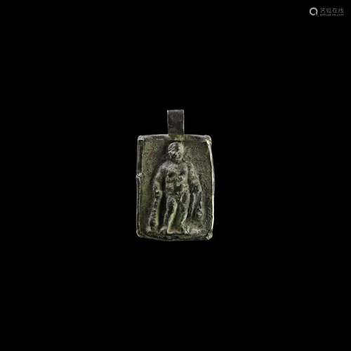 Roman Silver and Bronze Hercules Pendant