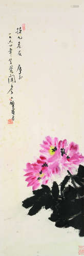 潘天寿 花卉 设色纸本立轴