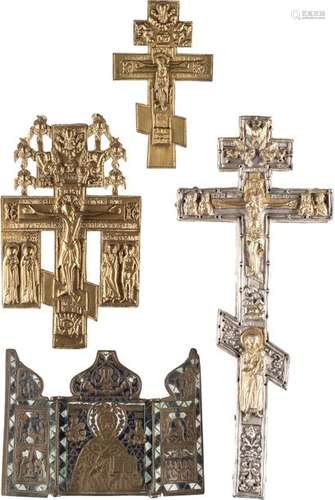 RELIQUIENKREUZ, ZWEI KRUZIFIXE UND TRIPTYCHON