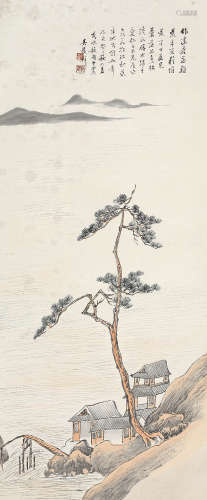 吴榖祥（1848～1903） 1893年作 松坡远眺 立轴 设色纸本