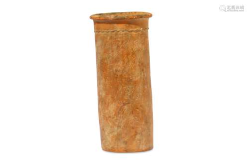 AN EGYPTIAN CYLINDRICAL POTTERY VASE