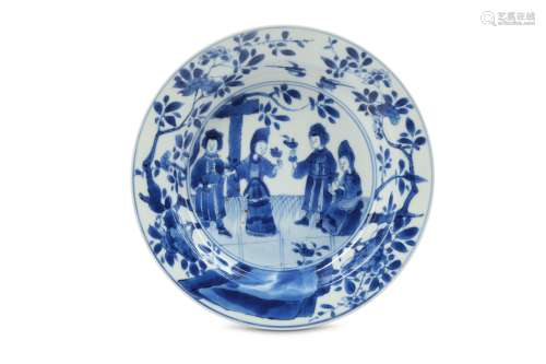 A CHINESE BLUE AND WHITE ‘SENSE OF SMELL’ SAUCER.
