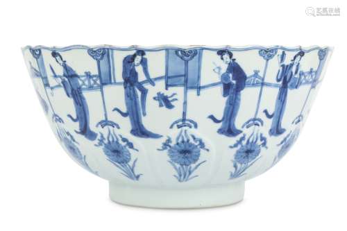 A CHINESE BLUE AND WHITE ‘LADIES’ BOWL.