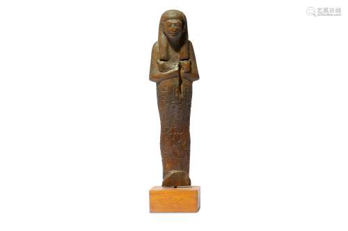 AN EGYPTIAN WOOD SHABTI FOR SETI I