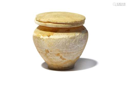 AN EGYPTIAN ALABASTER KOHL VESSEL