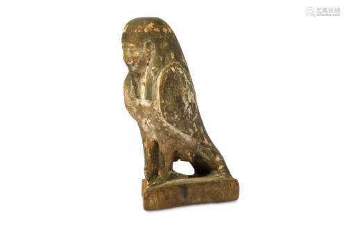 AN EGYPTIAN WOOD BA BIRD