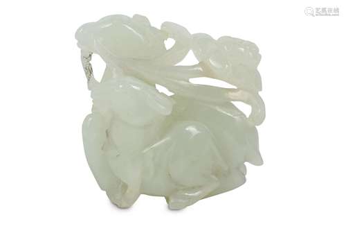 A CHINESE WHITE JADE 'DEER' GROUP.