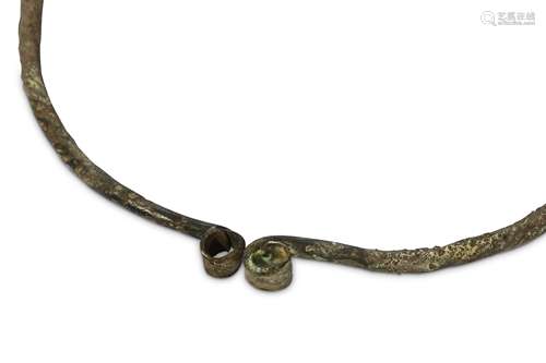 A HELLENISTIC TWISTED SILVER TORC