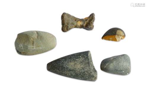 THREE NEOLITHIC STONE POLISHED AXES