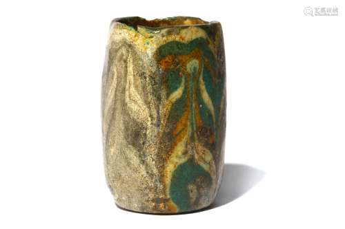 AN EGYPTIAN FRAGMENTARY CORE-FORMED GLASS VESSEL