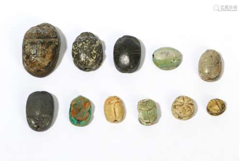 A GROUP OF EGYPTIAN SCARABS