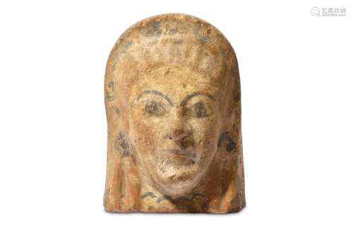 AN ETRUSCAN POLYCHROME TERRACOTTA PAINTED ANTEFIX