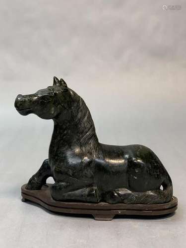 Green Jade Carved Horse