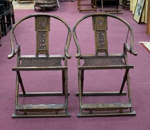 Lot of 2 Chinese Hunter Chairs