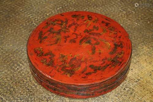 Old Chinese Red Lacquer Box