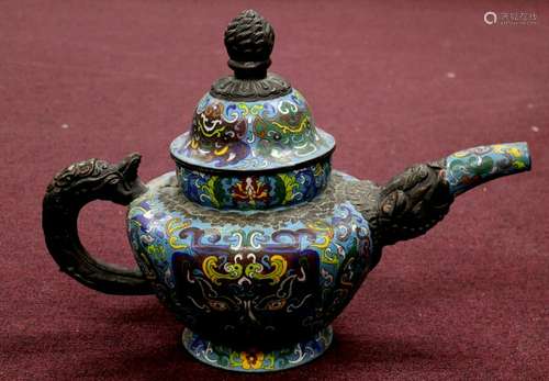 Large Cloisonne Tea Pot