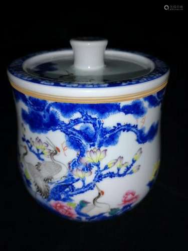 Chinese Porcelain Cup W/ Lid