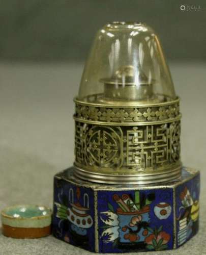 Chinese Cloisonne Oil Lamp