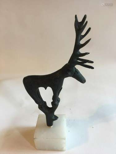 Antique Chinese Deer  With Stand