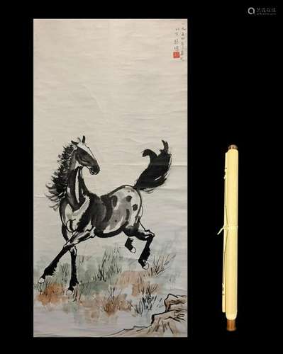 A Chinese Scroll Painting of a Horse-Xu Beihong