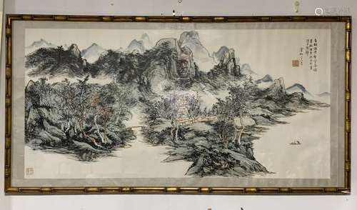 Framed Chinese Painting of Landscape-Huang Binhong