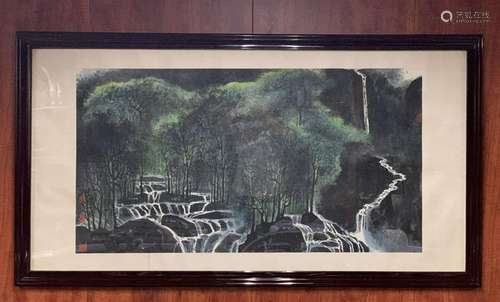 Framed Chinese Scroll Painting-Li Keran