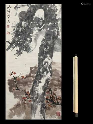 Chinese Scroll Watercolor Paninting-Zhu Qizhan