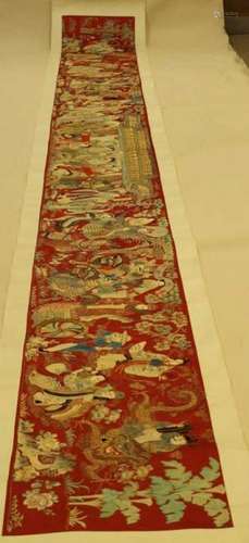 A Long Qing Dynasty Embroidered Scroll