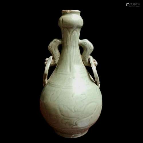 Song Dynasty White Porcelain Vase W/ Two Handles