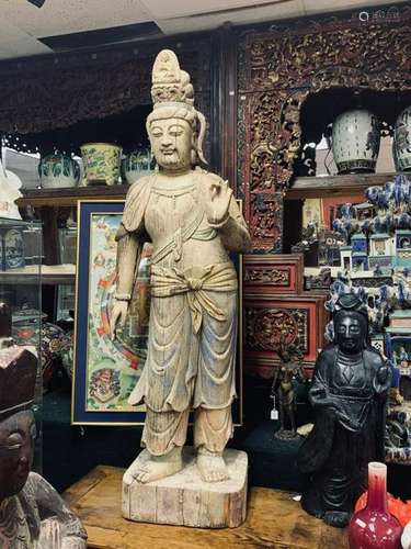 Large Wood Carved Buddha