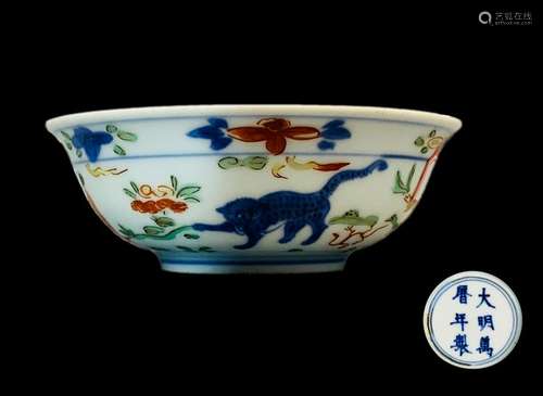 Ming Dynasty Wanli Wucai Porcelain Bowl