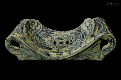 Ming Dynasty Chinese B&W Porcelain Pillow