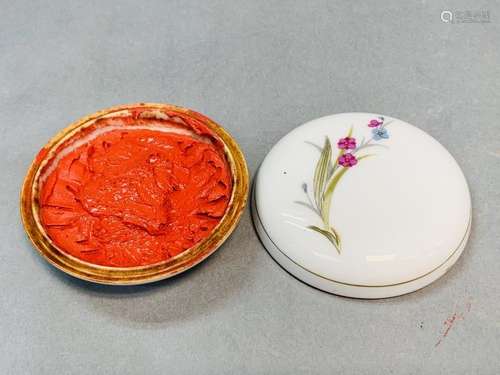 Republic Period Chinese Porcelain Ink Box