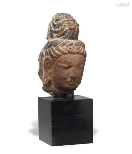 Tang Dynasty A limestone head of a Bodhisattva
