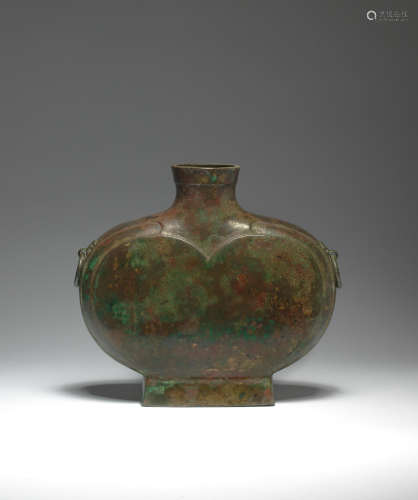 Han Dynasty  A bronze wine vessel, bianhu