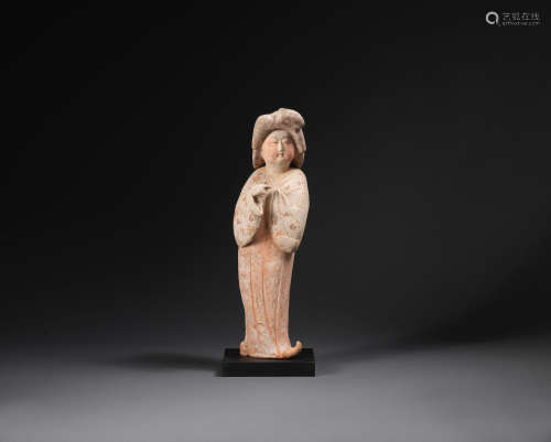 Tang Dynasty A painted pottery figure of a court lady