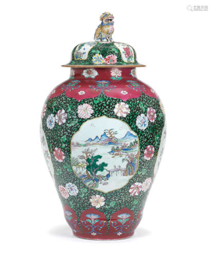 Yongzheng A famille rose baluster vase and cover