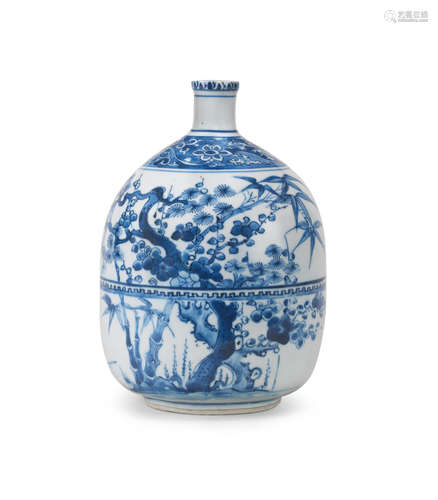 Tianqi/Chongzhen A rare blue and white flask for the Japanese market