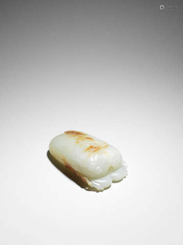 18th century A white and russet jade 'cicada' snuff bottle