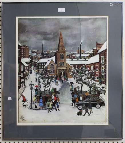 Edith Le Breton - Winter Wedding, 20th century colour print, signed in pencil and with Fine Art