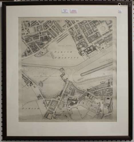 J.T., after Richard Horwood - 'Parish of St. Martins', etching with engraving from 'Plan of the
