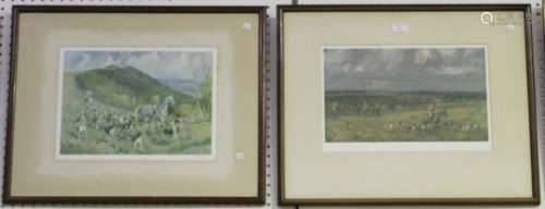 Lionel Edwards - 'The Crawley & Horsham Hunt', 20th century colour print, signed in pencil recto,
