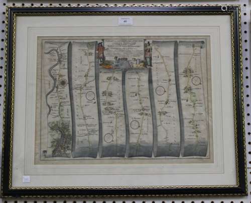 John Ogilby - 'The Road from London to the Lands End' (Ribbon Maps), four late 17th century